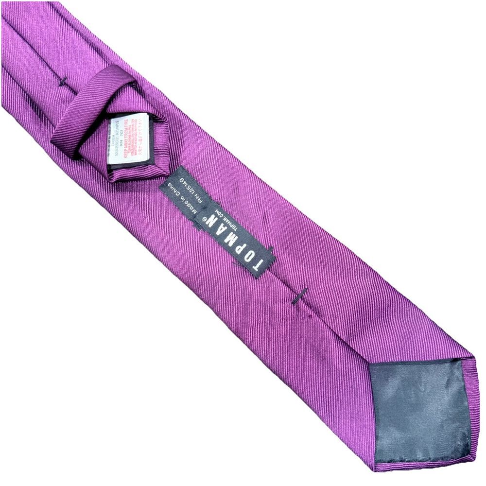 Topman Neckwear Men's Skinny Polyester Tie Purple Textured Formal Slim